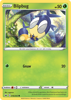 Blipbug, Sword & Shield #16, Pokémon TCG card