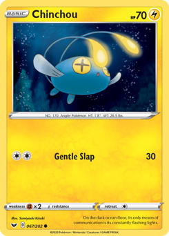Chinchou, Sword & Shield #67, Pokémon TCG card