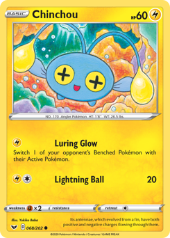 Chinchou, Sword & Shield #68, Pokémon TCG card