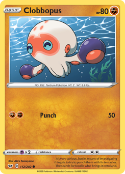 Clobbopus, Sword & Shield #112, Pokémon TCG card