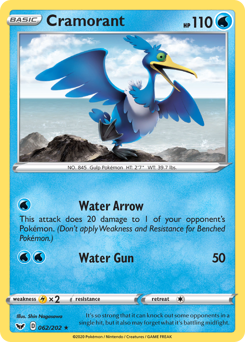 Cramorant, Sword & Shield #62, Pokémon TCG card