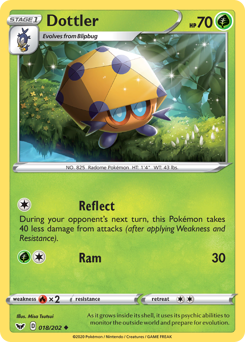 Dottler, Sword & Shield #18, Pokémon TCG card