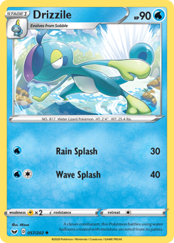 Drizzile, Sword & Shield #57, Pokémon TCG card