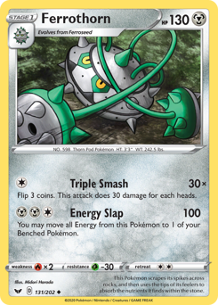 Ferrothorn, Sword & Shield #131, Pokémon TCG card