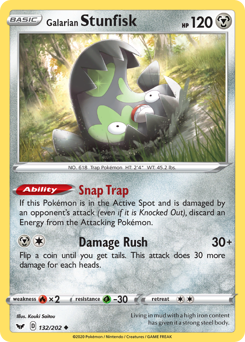 Galarian Stunfisk, Sword & Shield #132, Pokémon TCG card