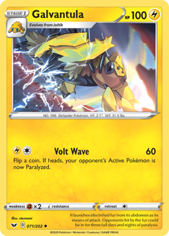 Galvantula, Sword & Shield #71, Pokémon TCG card