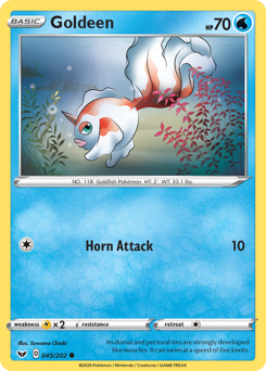 Goldeen, Sword & Shield #45, Pokémon TCG card