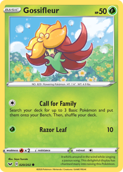 Gossifleur, Sword & Shield #20, Pokémon TCG card
