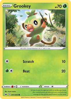 Grookey, Sword & Shield #11, Pokémon TCG card