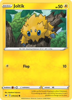 Joltik, Sword & Shield #70, Pokémon TCG card