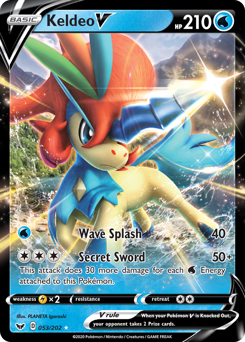 Keldeo V, Sword & Shield #53, Pokémon TCG card