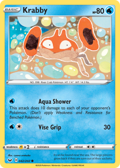 Krabby, Sword & Shield #42, Pokémon TCG card