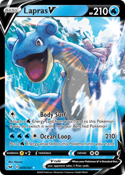 Lapras V, Sword & Shield #49, Pokémon TCG card