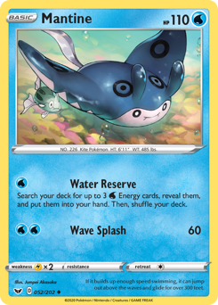 Mantine, Sword & Shield #52, Pokémon TCG card