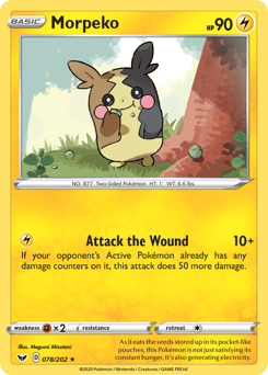 Morpeko, Sword & Shield #78, Pokémon TCG card