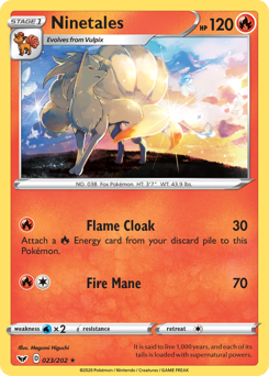 Ninetales, Sword & Shield #23, Pokémon TCG card