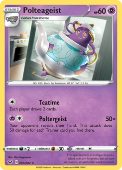 Polteageist, Sword & Shield #90, Pokémon TCG card