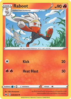 Raboot, Sword & Shield #33, Pokémon TCG card