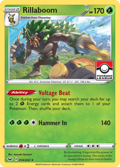 Rillaboom, Sword & Shield #14, Pokémon TCG card