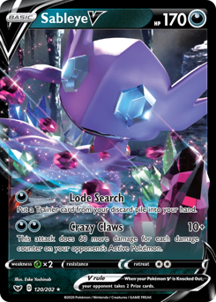 Sableye V, Sword & Shield #120, Pokémon TCG card