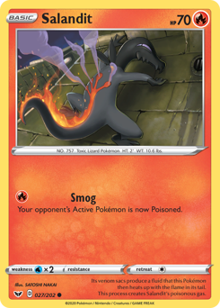 Salandit, Sword & Shield #27, Pokémon TCG card