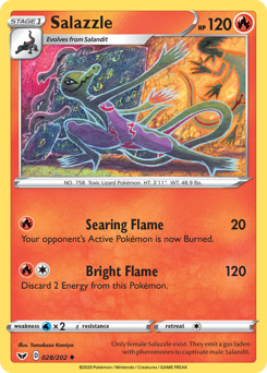 Salazzle, Sword & Shield #28, Pokémon TCG card