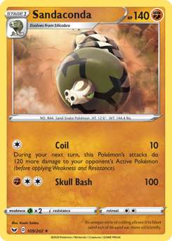 Sandaconda, Sword & Shield #109, Pokémon TCG card