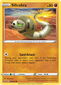 Silicobra, Sword & Shield #107, Pokémon TCG card