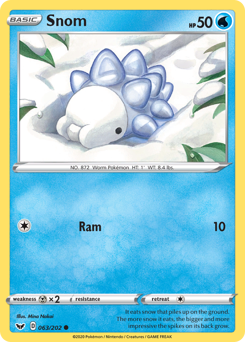 Snom, Sword & Shield #63, Pokémon TCG card