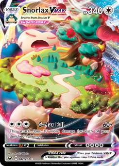 Snorlax VMAX, Sword & Shield #142, Pokémon TCG card