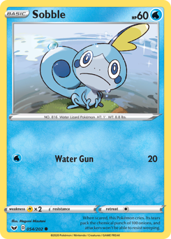 Sobble, Sword & Shield #54, Pokémon TCG card