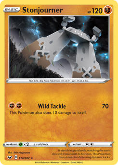 Stonjourner, Sword & Shield #114, Pokémon TCG card