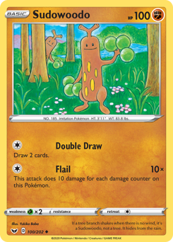Sudowoodo, Sword & Shield #100, Pokémon TCG card