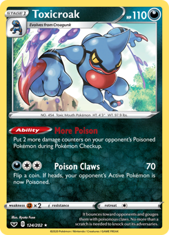 Toxicroak, Sword & Shield #124, Pokémon TCG card