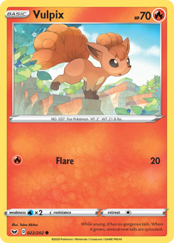 Vulpix, Sword & Shield #22, Pokémon TCG card