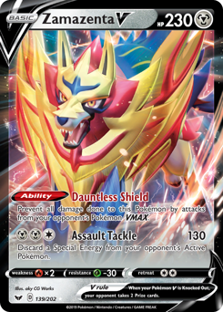 Zamazenta V, Sword & Shield #139, Pokémon TCG card