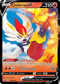 Cinderace V, SWSH Black Star Promos #SWSH015, Pokémon TCG card