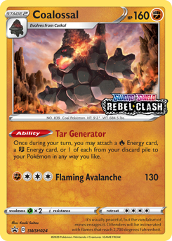 Coalossal, SWSH Black Star Promos #SWSH024, Pokémon TCG card