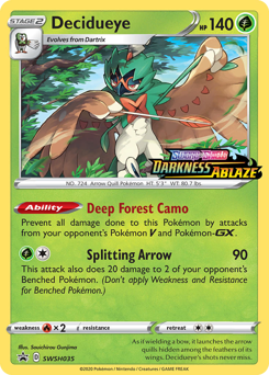 Decidueye, SWSH Black Star Promos #SWSH035, Pokémon TCG card