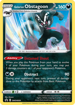Galarian Obstagoon, SWSH Black Star Promos #SWSH059, Pokémon TCG card