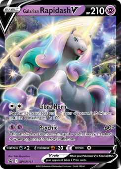 Galarian Rapidash V, SWSH Black Star Promos #SWSH111, Pokémon TCG card