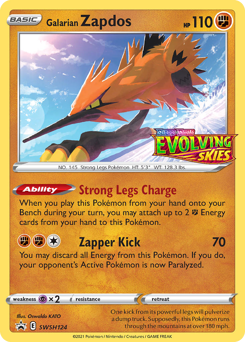 Galarian Zapdos, SWSH Black Star Promos #SWSH124, Pokémon TCG card