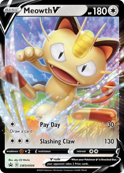 Meowth V, SWSH Black Star Promos #SWSH004, Pokémon TCG card