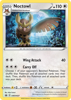 Noctowl, SWSH Black Star Promos #SWSH027, Pokémon TCG card