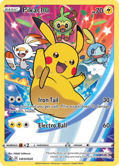 Pikachu, SWSH Black Star Promos #SWSH020, Pokémon TCG card