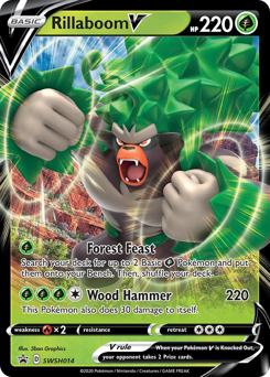 Rillaboom V, SWSH Black Star Promos #SWSH014, Pokémon TCG card