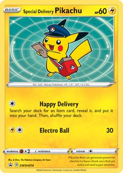 Special Delivery Pikachu, SWSH Black Star Promos #SWSH074, Pokémon TCG card