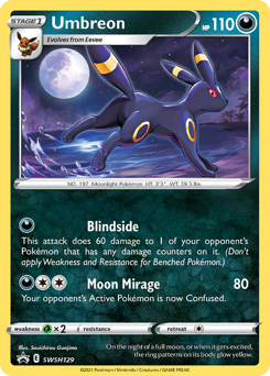 Umbreon, SWSH Black Star Promos #SWSH129, Pokémon TCG card