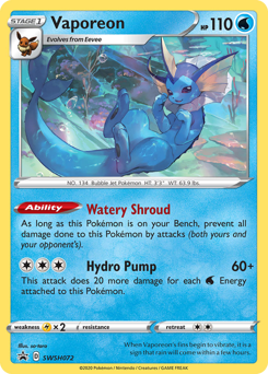 Vaporeon, SWSH Black Star Promos #SWSH072, Pokémon TCG card