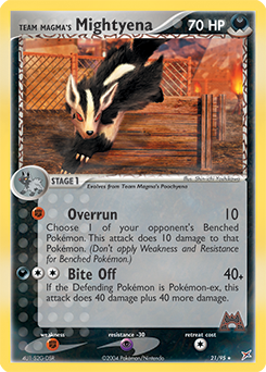 Team Magma's Mightyena, Team Magma vs Team Aqua #21, Pokémon TCG card